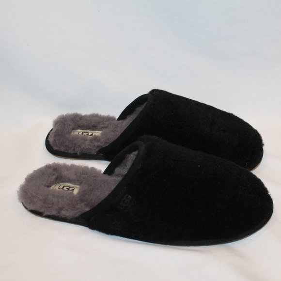 NEW UGG WOOL SCUFF WOMEN'S SIZE 12 BLACK GRAY - Picture 2 of 6